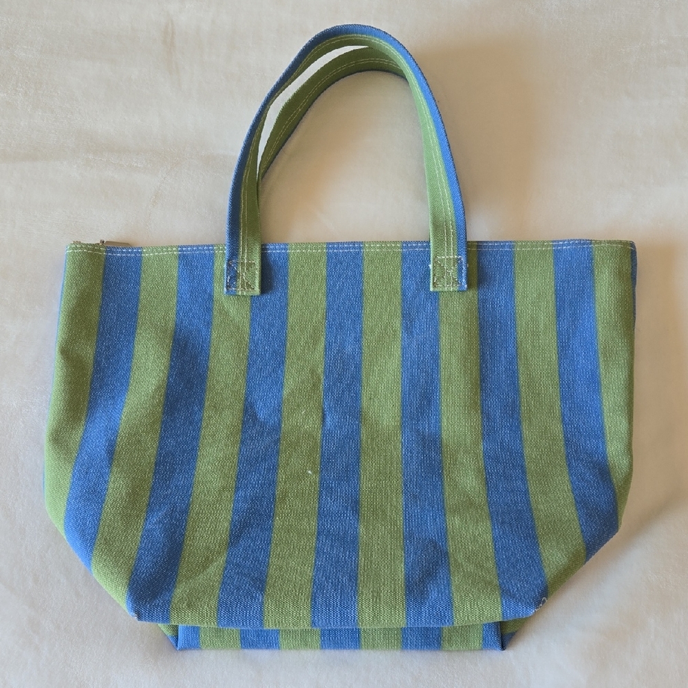 Striped Blue and Green Tote
